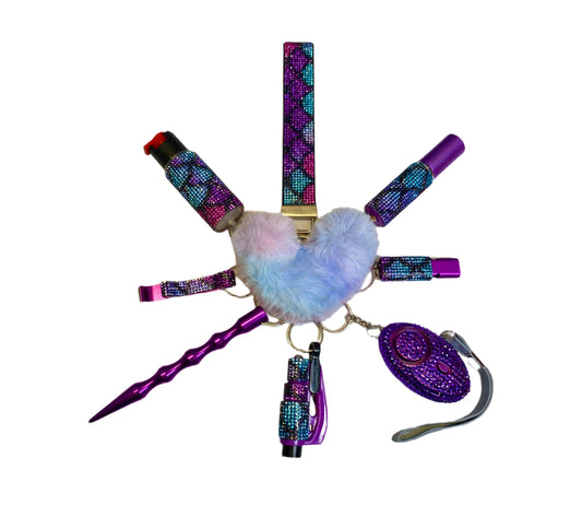 Mermaid Bling Self Defense Keychain Set & Accessories