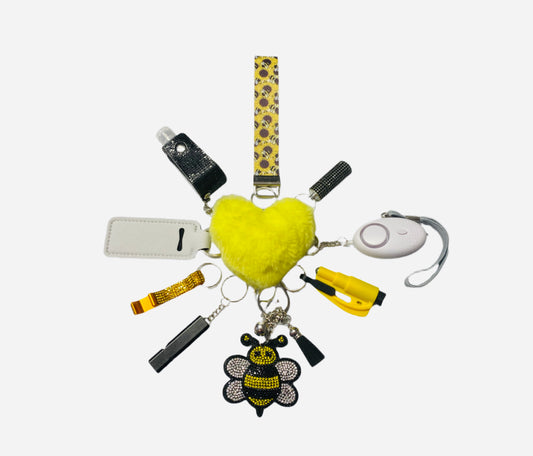 "Bumblebee" Safety and Accessory Keychain Set