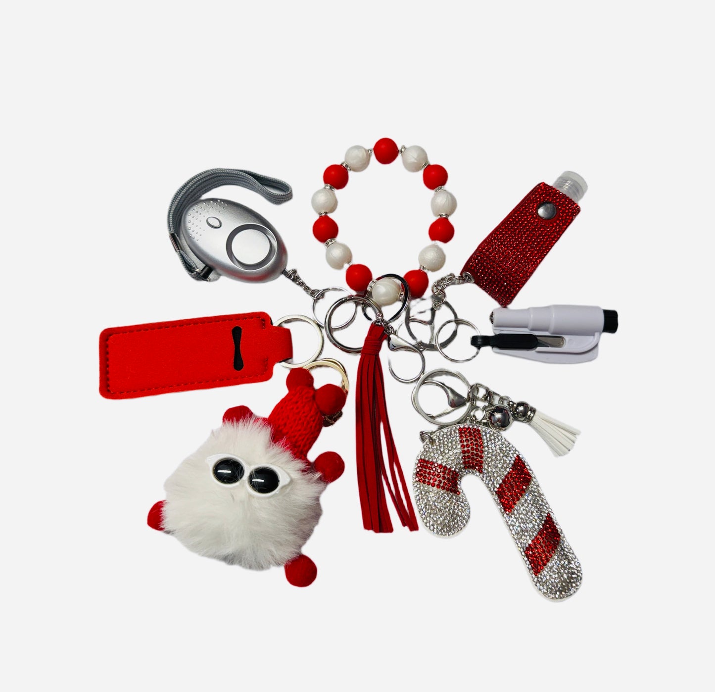 Christmas "Candy Cain" Keychain Set