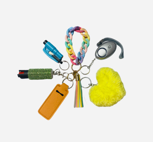 "Candy Link Pastel Colors" Safety and Accessory Keychain Set