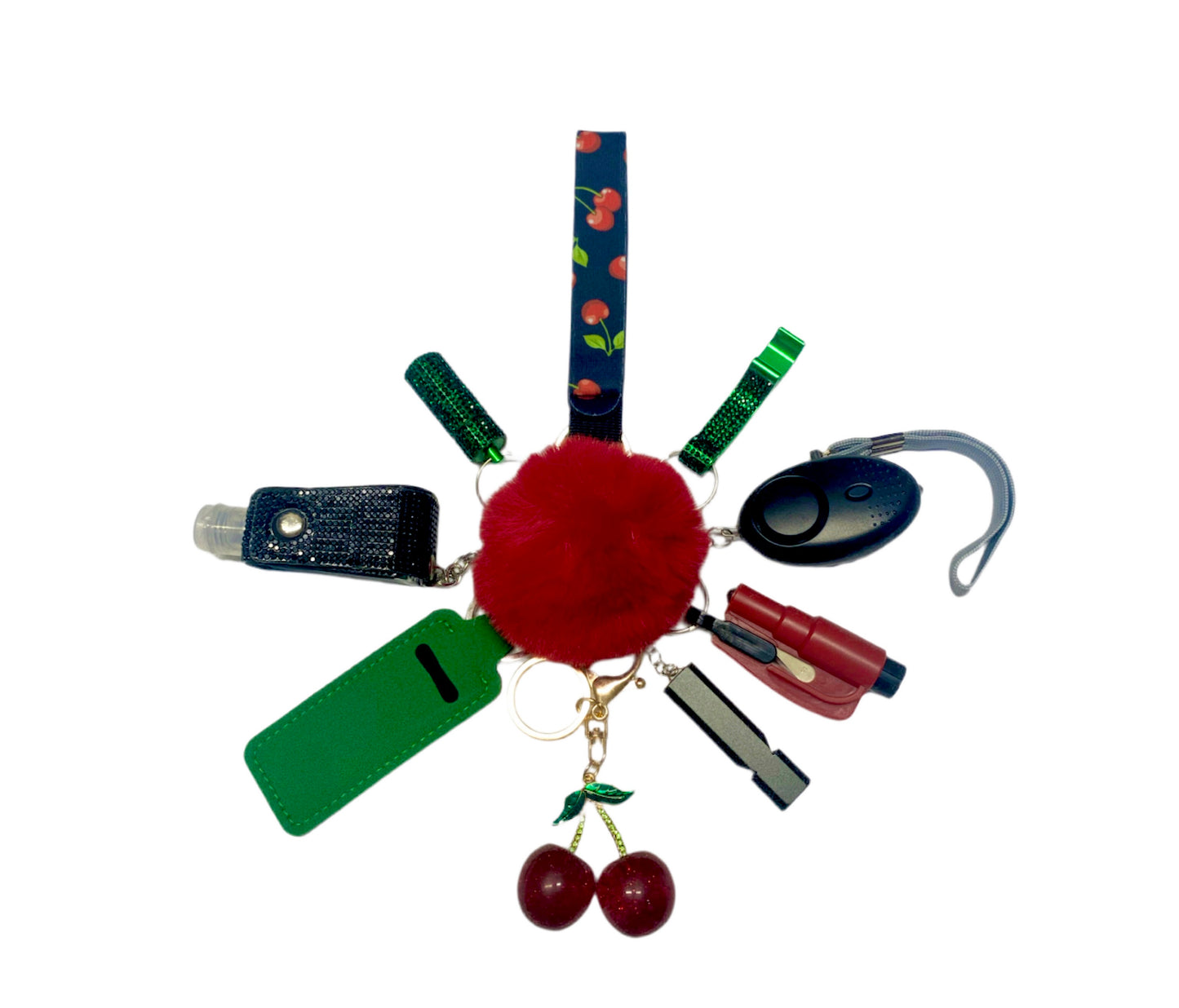 "Cherry-Licious" Safety and Accessory Keychain Set