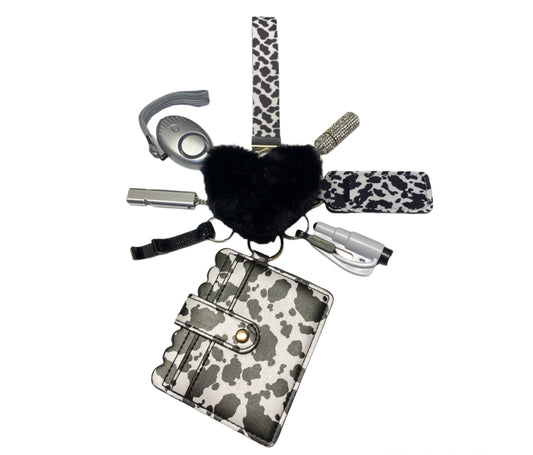 "Moo Cow" Safety and Accessory Keychain Set