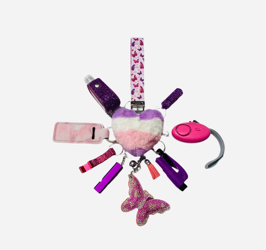 "Dreamy Butterfly" Safety and Accessory Keychain Set