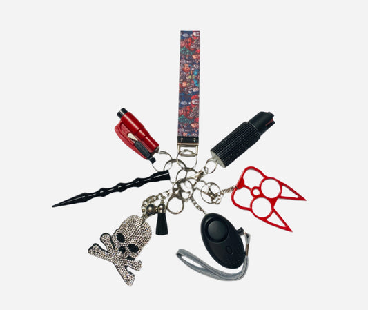 Halloween Keychain Set: "Halloween Villains" Safety and Accessory Keychain Set