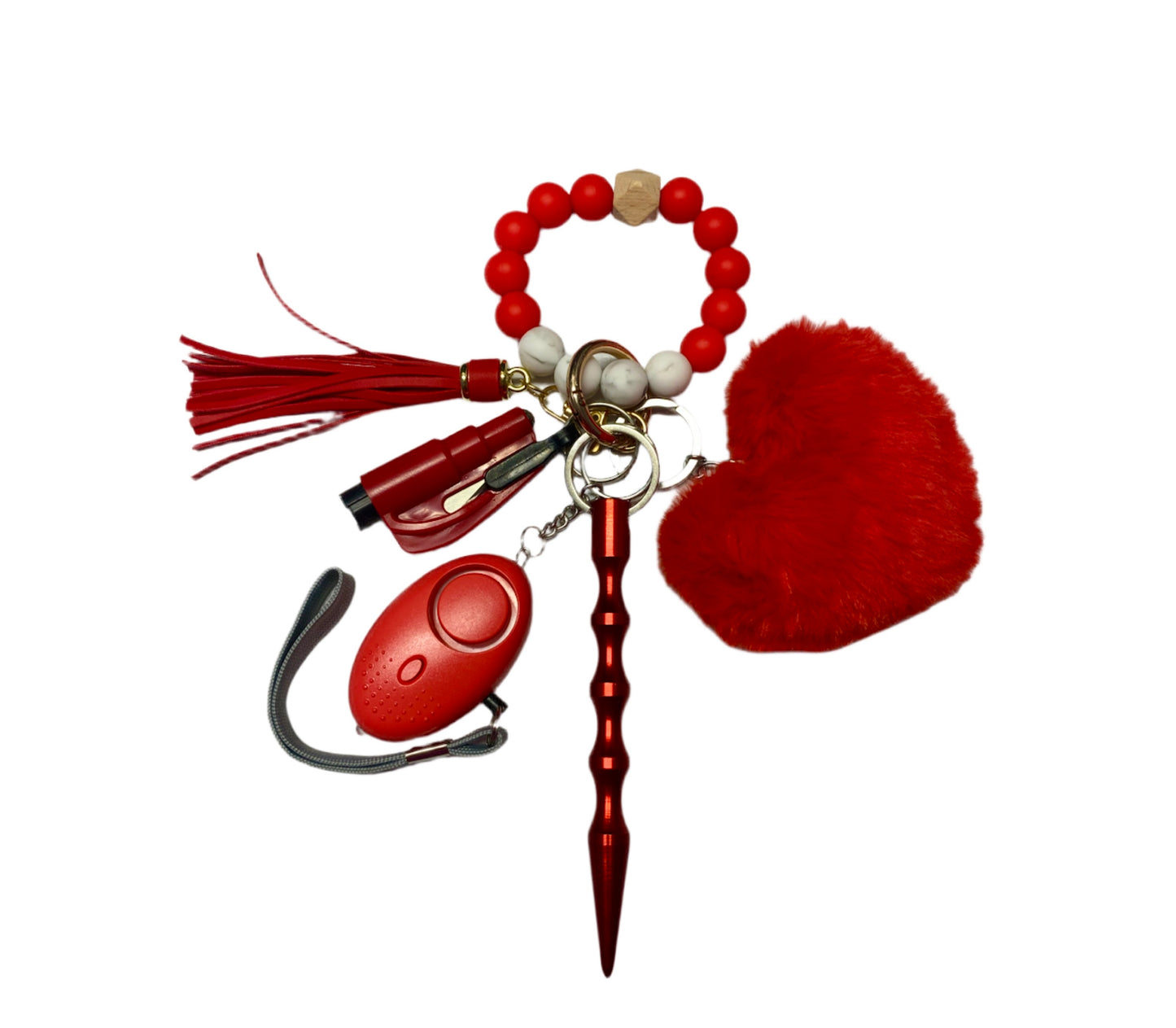 Mini Silicone Bead Keychain Set with Kubaton