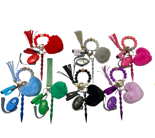 Mini Silicone Bead Keychain Set with Kubaton