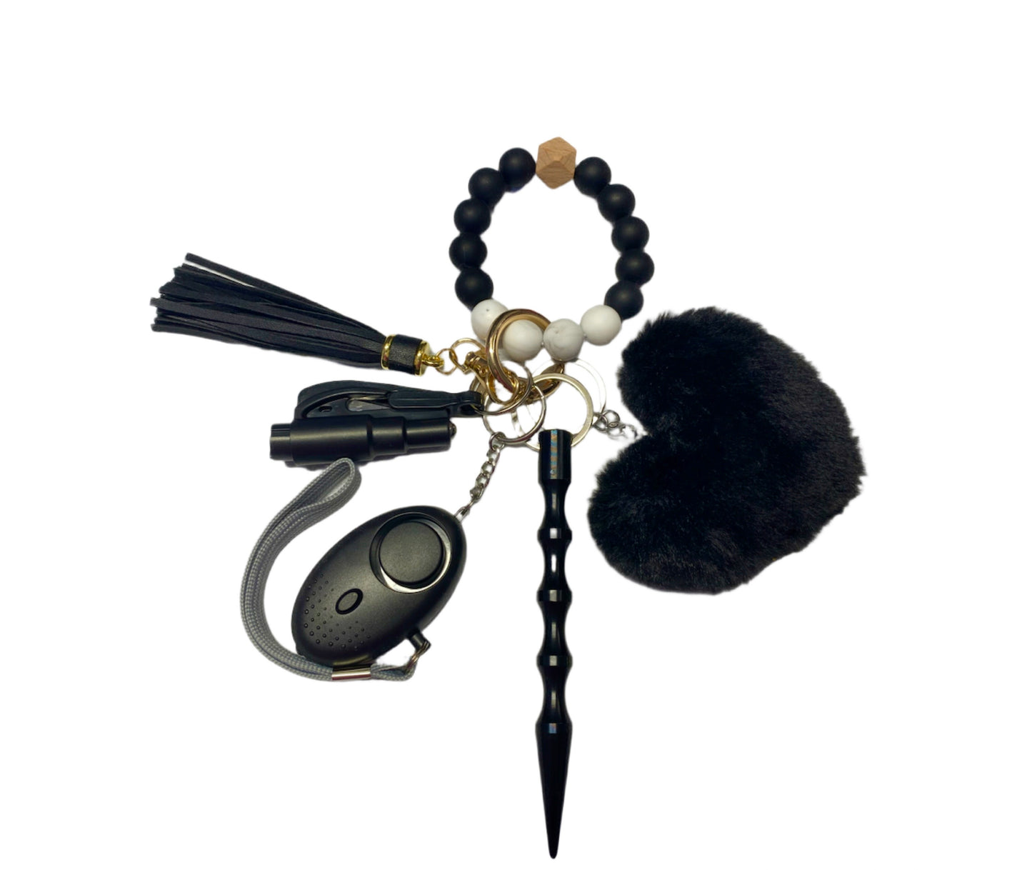 Mini Silicone Bead Keychain Set with Kubaton