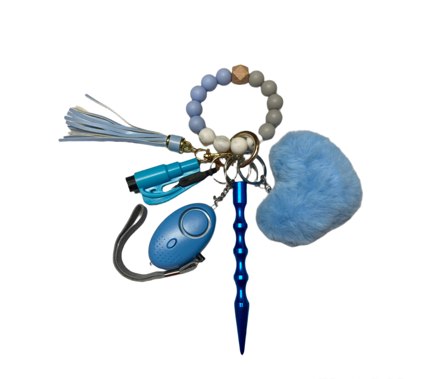 Mini Silicone Bead Keychain Set with Kubaton