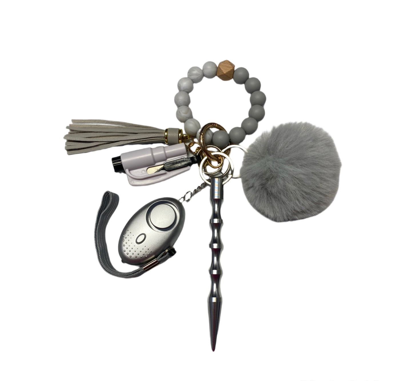 Mini Silicone Bead Keychain Set with Kubaton