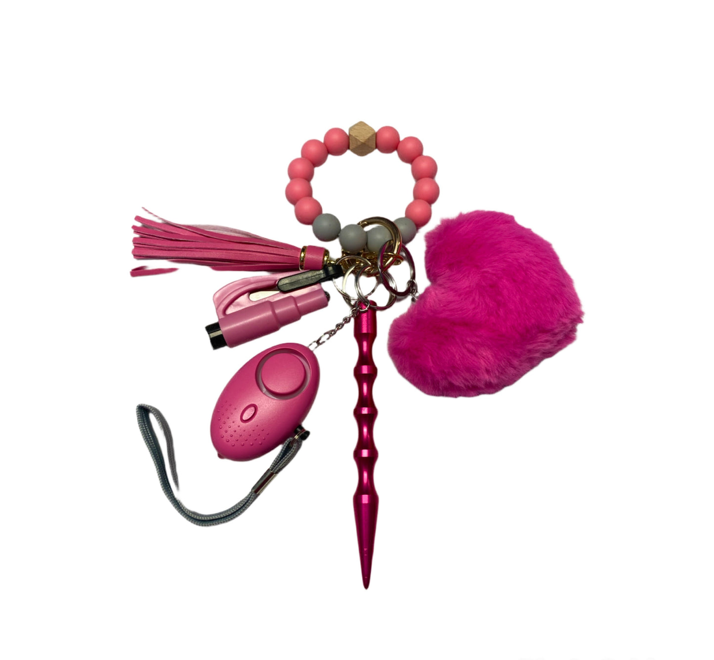 Mini Silicone Bead Keychain Set with Kubaton