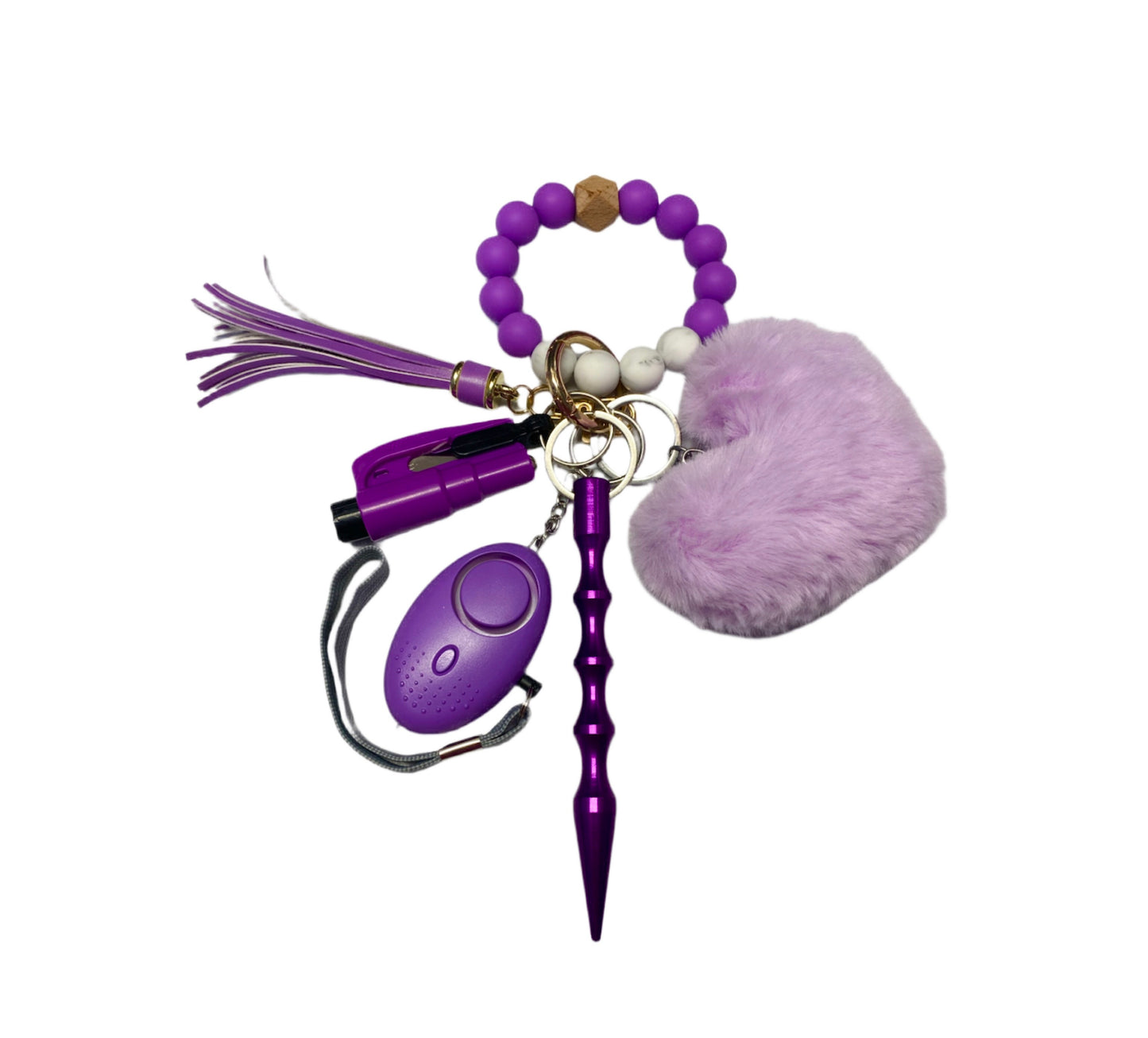 Mini Silicone Bead Keychain Set with Kubaton