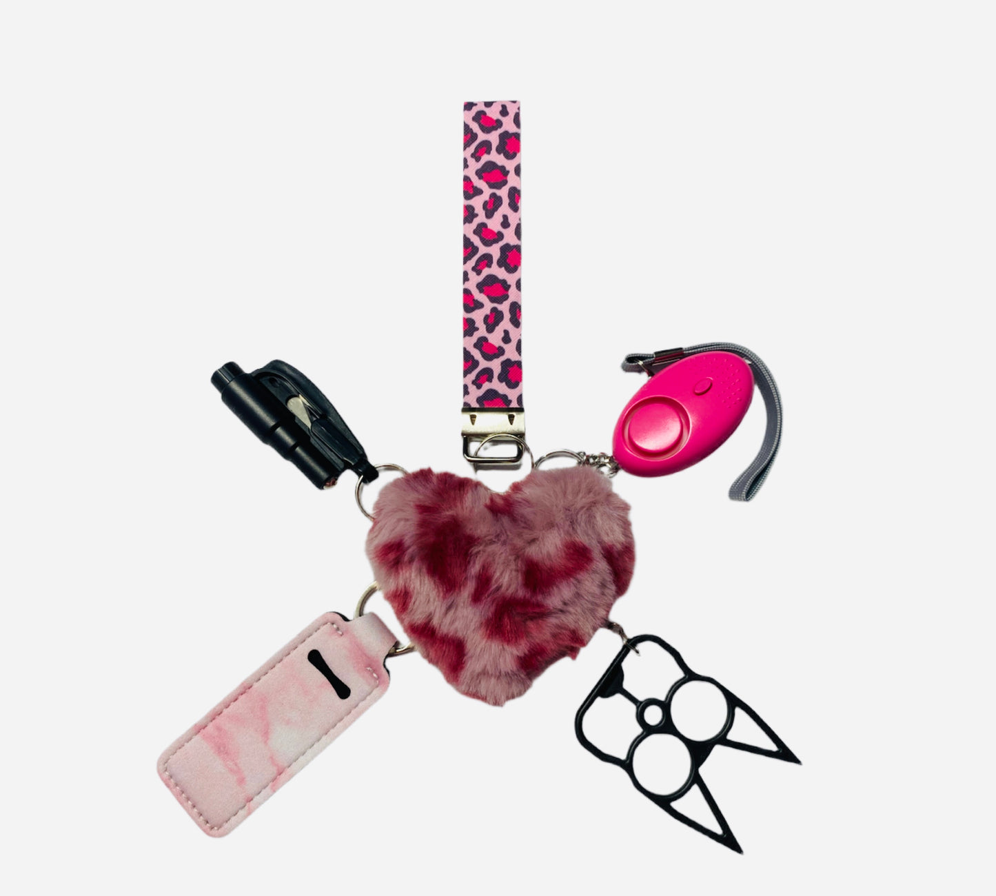 Pink Cheetah Stylish Mini Keychain Set