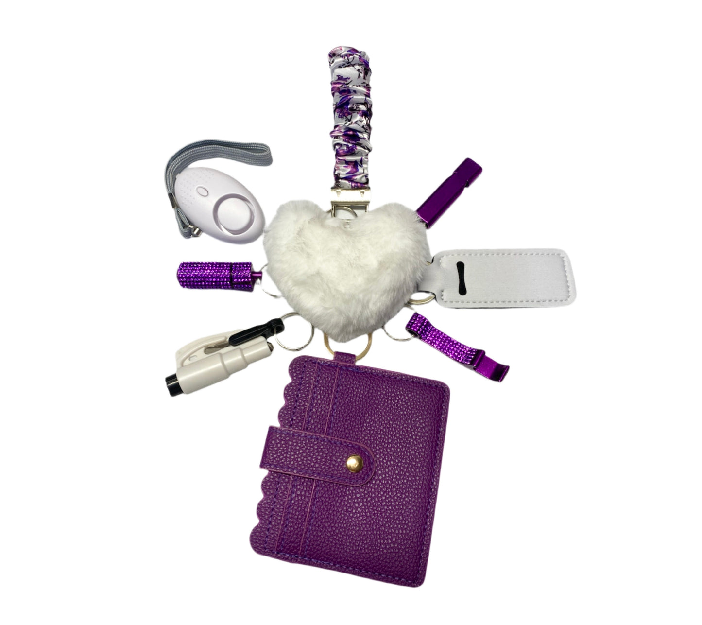 "Purple Passion" Scrunchie Wristlet Keychain Set