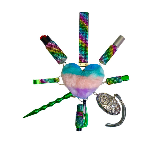 Rainbow Bling Self Defense Keychain Set & Accessories