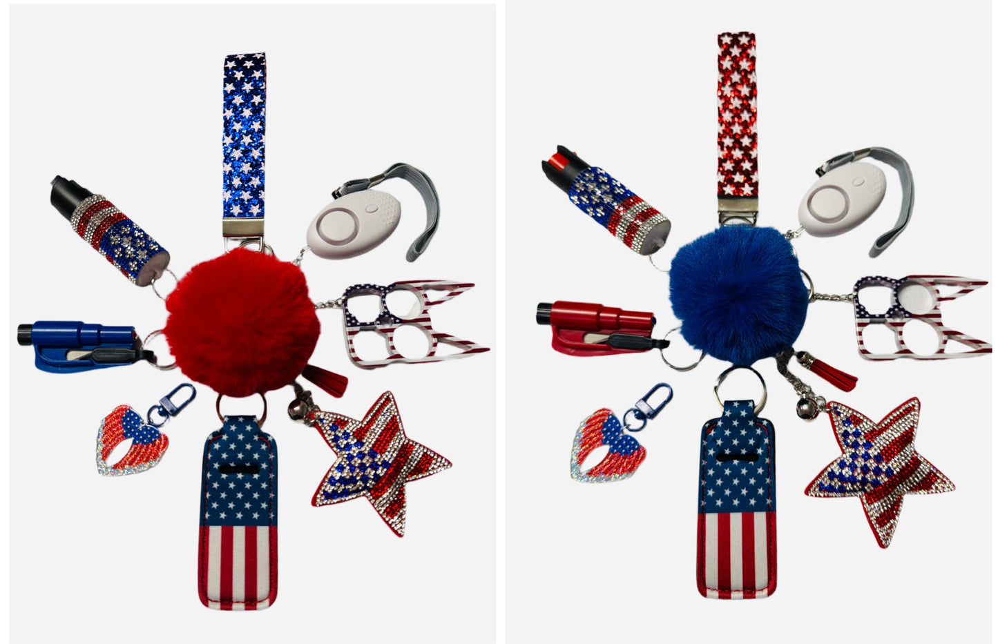 "Stars and Stripes Blue" Safety and Accessory Keychain Set