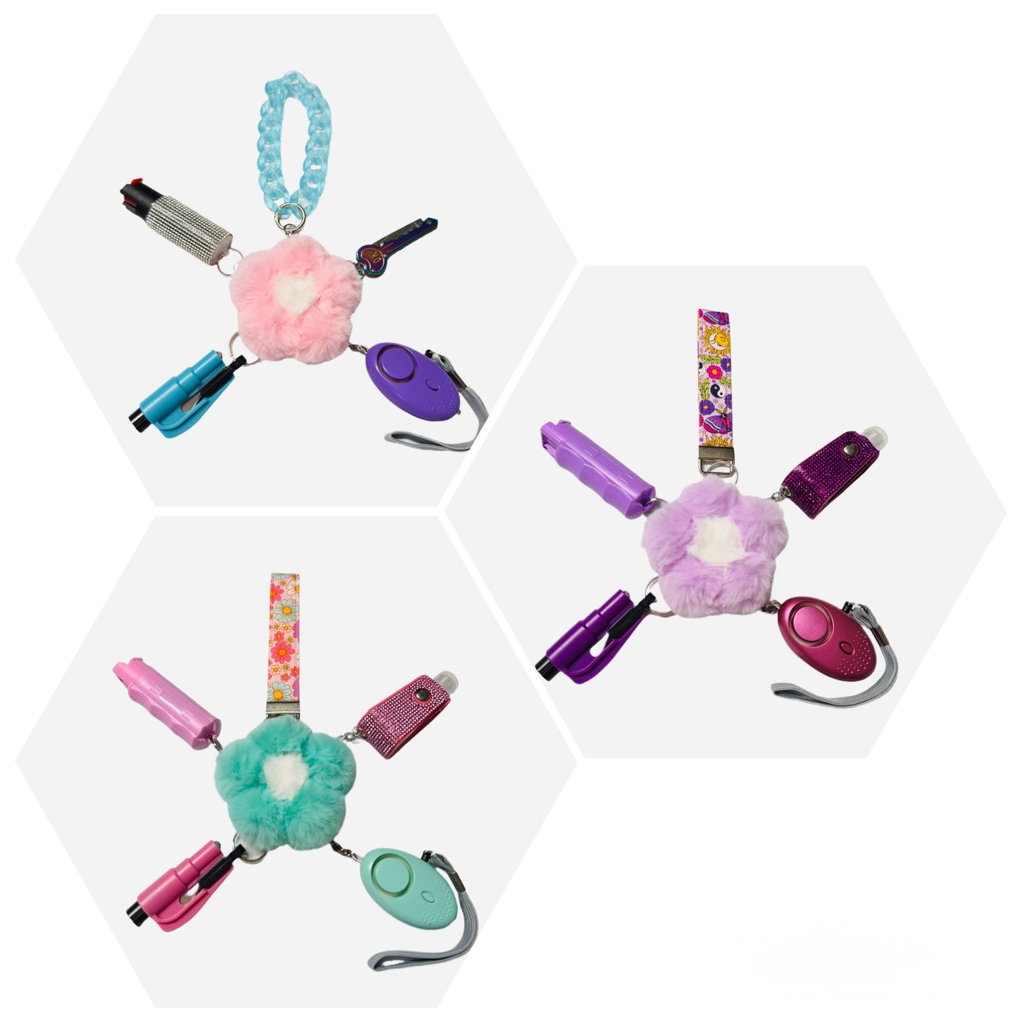 "Groovy" Safety and Accessory Keychain Sets