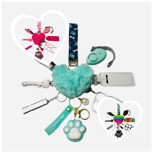 "Paw Print" Safety and Accessory Keychain Sets