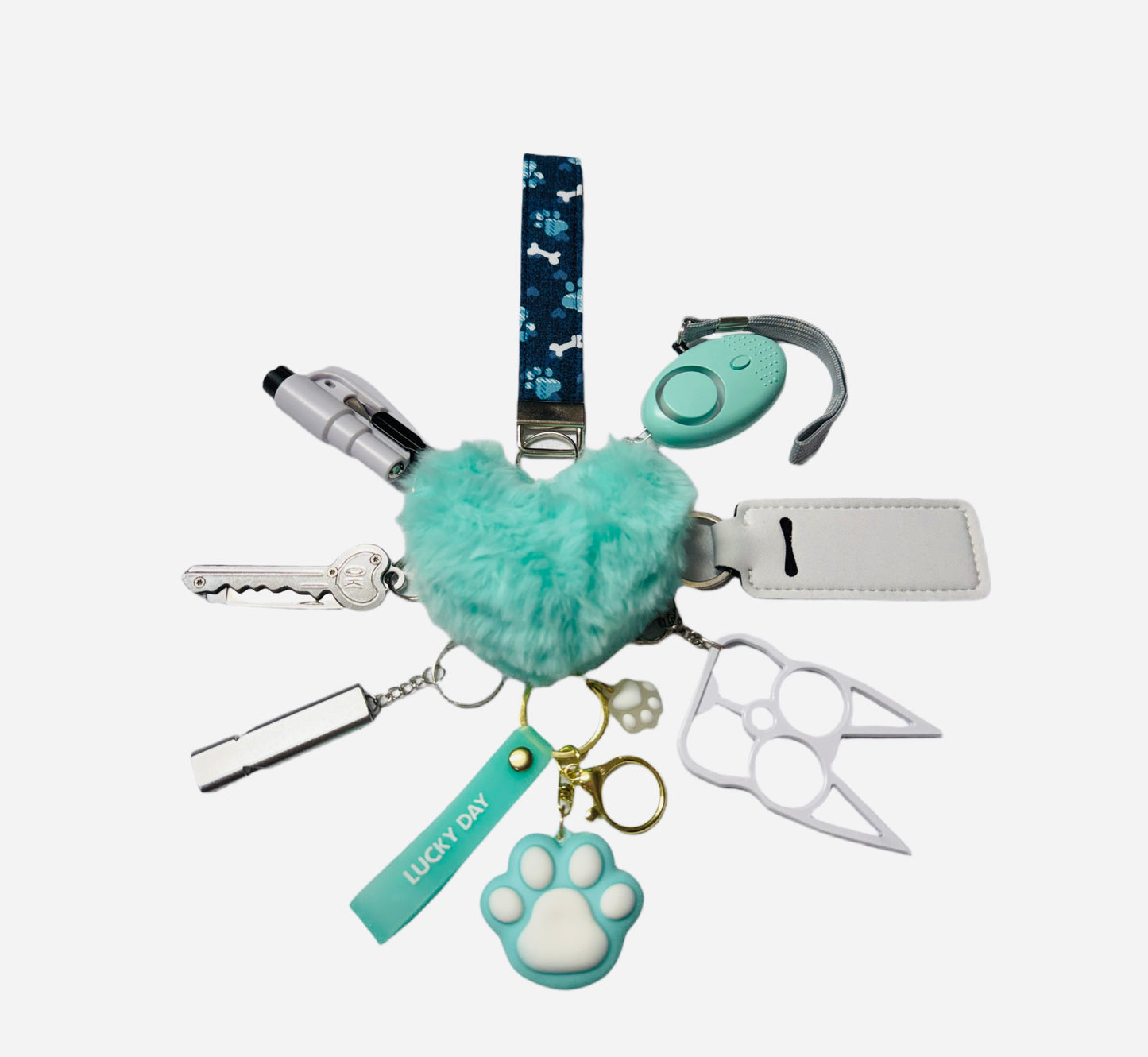"Paw Print" Safety and Accessory Keychain Sets