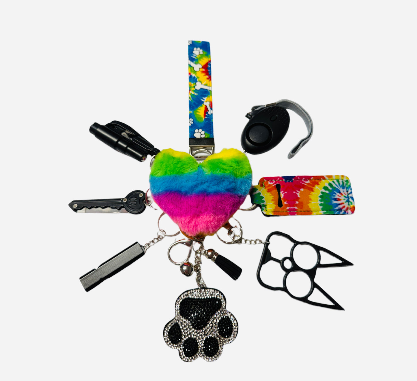 "Paw Print" Safety and Accessory Keychain Sets